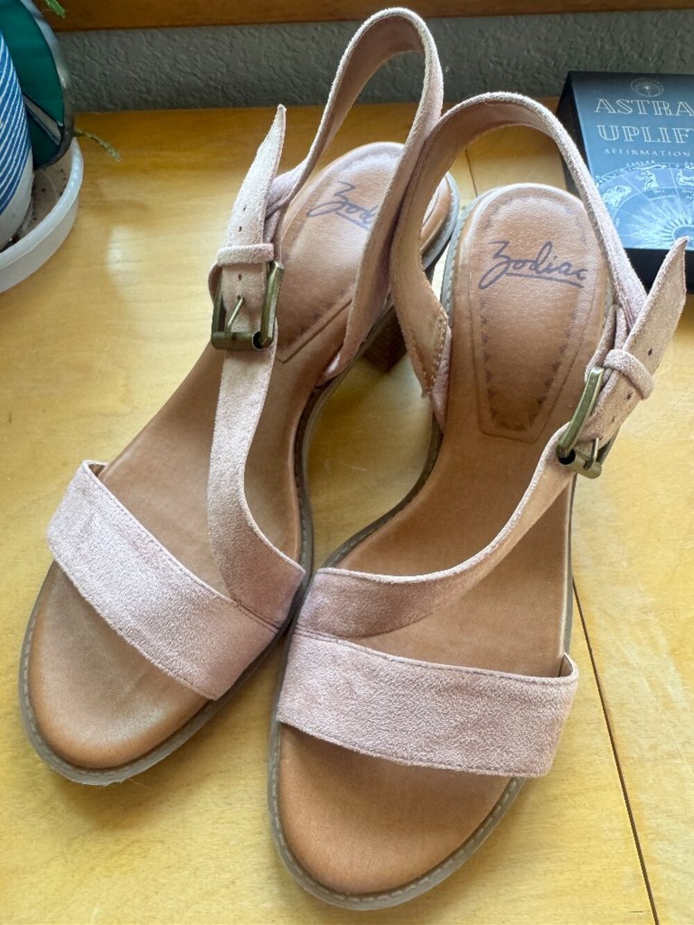 Women's Size 9 Zodiac Block Heel Sandal in Dusty Pink Color. EUC.